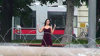 Busty amateur blonde banged in public outdoor