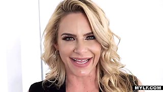 Chesty cougar Phoenix Marie takes two giant cocks