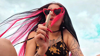 Smoking fetish. Which smoke excites you more: cigarette smoke or stick smoke?