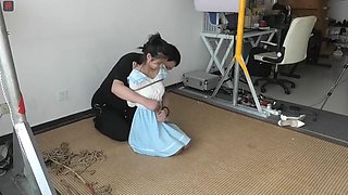 Chinese bondage in white socks