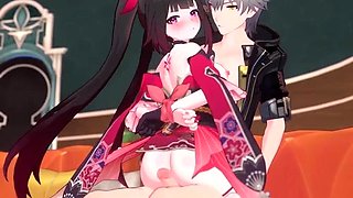 Hentai chick enjoys anal sex at the gym