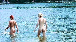 Nudist really likes exposing herself and showing off
