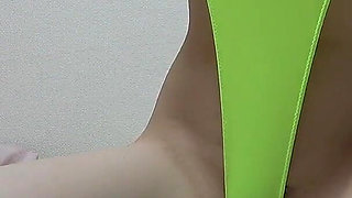 Girls Only Apartment in Japan, a Room Where Girl Does Sexy Exercises While Adjusting High Cut Thong Leotard That Wedgie Crotch