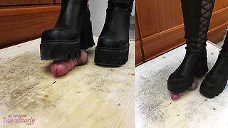 Chunky Aggressive Boots Hard Crushing Cock and Balls - CBT Bootjob Trample with TamyStarly
