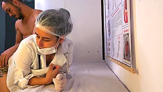 Hard boner during a check-up in front of her cocky patient