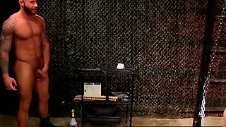 DaddyBondageBoy.com - Muscled soldier Dirk is chained up and flogged