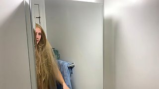 Crossdresser Fixing Messy Wig