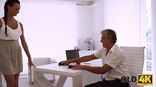 Old4k. sexy employee eventually gets opportunity to make enjoy with older boss