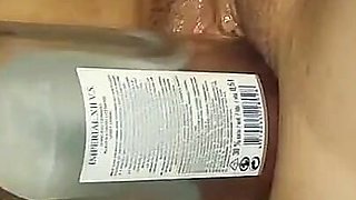 Wife Gets High and Enjoys When a Huge Bottle Is Inside