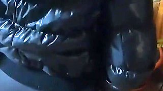 Milfycalla - a Lot of Cum on My Black Down Jacket and Black Leather Leggings 216