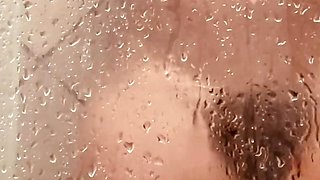 Girl Being Filmed While Taking a Shower, Showing off Her Hairy Pussy.