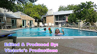 BBW Nurse Vicki and Handsome Harry in Pool Battle