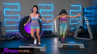 Watch Lexi Dona and her Latina gym buddy have a hot lesbian pussy eating session