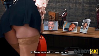 Daddy4k. red haired heads completely crazy and hops on daddy's sausage