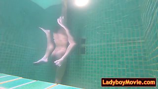 Swimming Pool Blowjob And Bareback Ass Fuck With