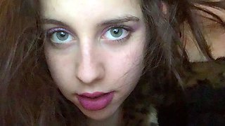 Beautiful teen brunette Jessica Sinn masturbates
