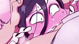 Hot anime girl stuffed massive cock in kinky cartoon bedroom sex