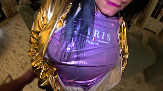 Shiny Cameltoe Tease, Hard Spanking, Deep Blowjobs & Rough Doggy with Double Cumshot 302