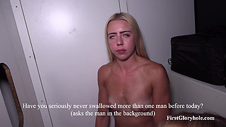 19-year-old Alove Teaches the New 18-year-old Caroline How to Swallow Cum Part 2.