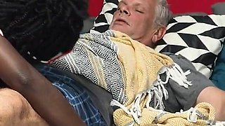 Ebony Nurse Helps Old Man to Get an Erection and Ride His Face