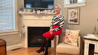 Mature platinum-blonde gal, Danielle Dubonnet loves to switch clothes in front of the camera, just for joy