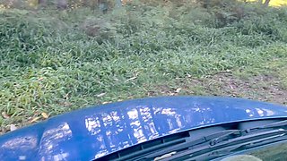 Gooning for Hours Driving the Car Facial Explosion for This Hot Babe MILF