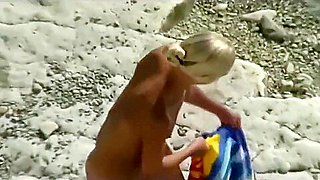 Perfect Blonde Couple Horny At Nudist Beach