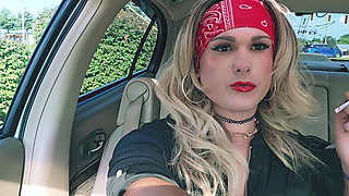 Kylie Babes Smoking Fetish Car Play