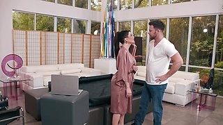 Seth Gamble and Savanah Storm in an intense, oily session.