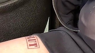 Flashing Public in Micro Skirt Tatoo Slave and Big Boobs