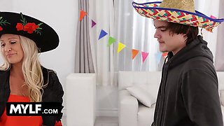Fucking a insane cougar neighbor Alexis Malone in her brazilian cinco de mayo outfit - mylf
