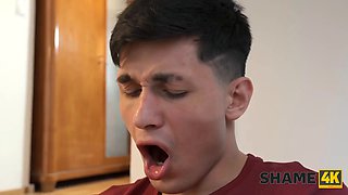Shame4k. her amateur foot job made my penis so hard