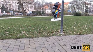 Debt4k. debt collector tracks down Sexy Bride and they have affair