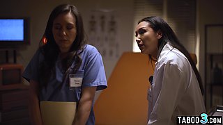 Latin mommy doctor lures a nurse into sex