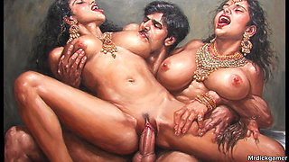 Village aunty threesome