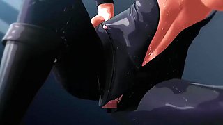 Vice Presidents latex catsuit 3D animation