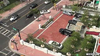 Freshly single blond lady runs into her old friend and has some joy