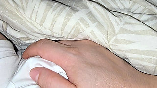 Step mom hand slip on step son white panties touching his dick without shame