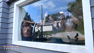 Bubble butt Jasminy Villar getting oiled up and after fucks