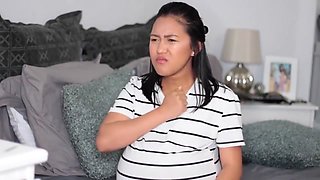 Pregnant huge asian