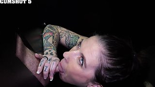 Closeup video of brunette Nikki Zee sucking a fat dick in HD