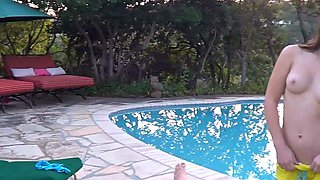 Natural Amateur blowjob outdoors exposed