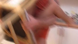 Tanned German Doll Facialized After a Hot Fuck in the Kitchen