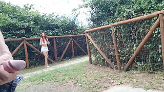 Masturbating Outdoors for Hot Redhead Who Liked It