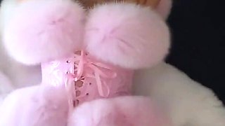 Passionate Fuck in a Perfect Pink Fur Lingerie Set! Fur Coat Fetish