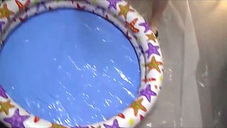 Frat party and oil wrestling