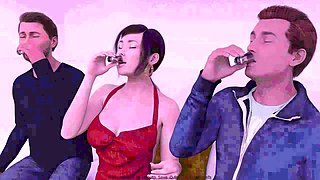 3D naughty wifey in a cheeky blonde cartoon tale