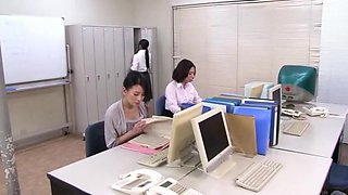 Crazy Japanese chick Mira Hasegawa, Rei Kitajima, Haruna Saeki in Incredible Cougar, Office JAV clip