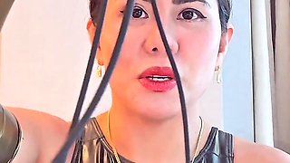 Femdom Sounding with Latex Gloves
