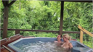 Blonde Milf Wife Relaxing In The Hotub Great Blow Job And Hot Tub